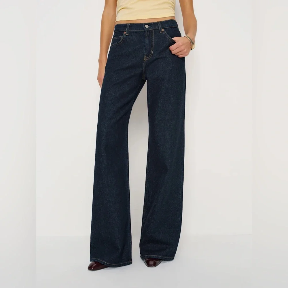 Reformation Cary Low Rise Slouchy Wide Leg Jeans in Ondine - Picture 7 of 10